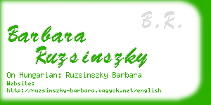 barbara ruzsinszky business card